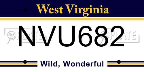 NVU682 West Virginia License Plate