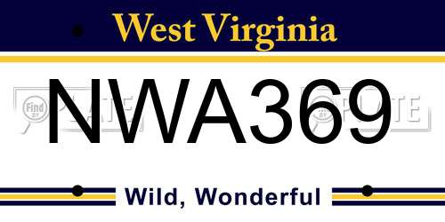 NWA369 West Virginia License Plate