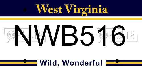 NWB516 West Virginia License Plate