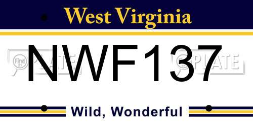 NWF137 West Virginia License Plate