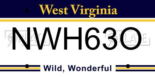 NWH63O West Virginia License Plate