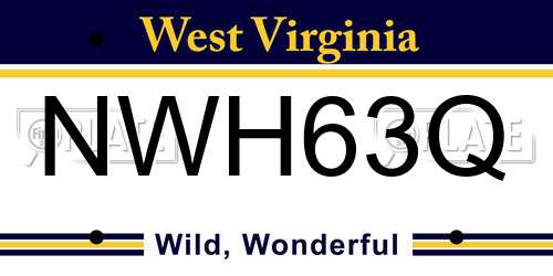 NWH63Q West Virginia License Plate
