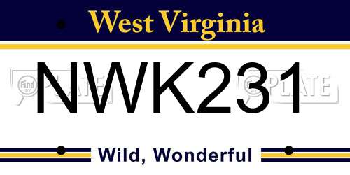NWK231 West Virginia License Plate