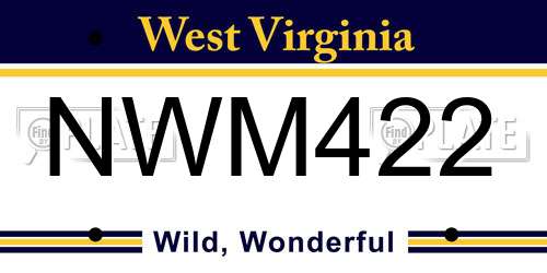 NWM422 West Virginia License Plate