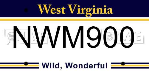 NWM900 West Virginia License Plate
