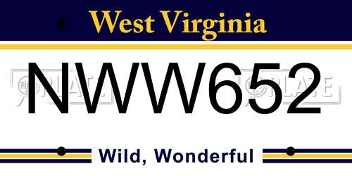 NWW652 West Virginia License Plate