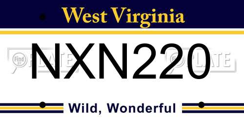 NXN220 West Virginia License Plate