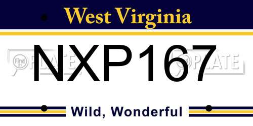 NXP167 West Virginia License Plate