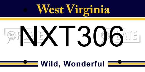 NXT306 West Virginia License Plate