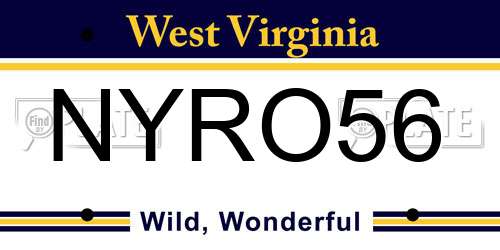 NYRO56 West Virginia License Plate