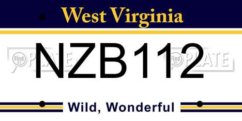 NZB112 West Virginia License Plate