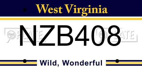 NZB408 West Virginia License Plate