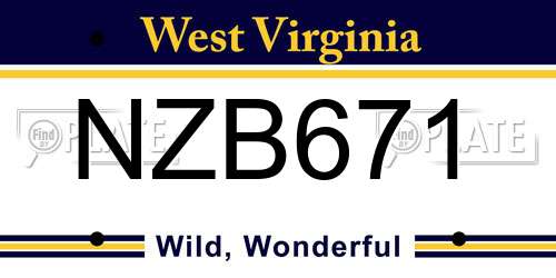 NZB671 West Virginia License Plate