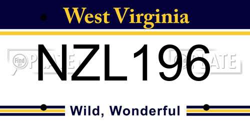 NZL196 West Virginia License Plate