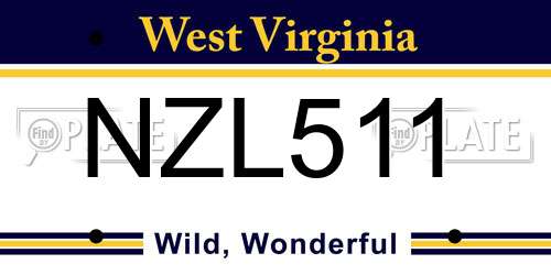 NZL511 West Virginia License Plate