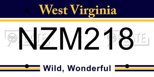 NZM218 West Virginia License Plate