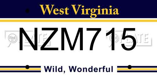 NZM715 West Virginia License Plate