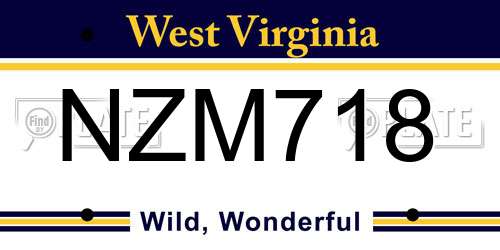 NZM718 West Virginia License Plate