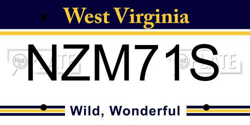 NZM71S West Virginia License Plate