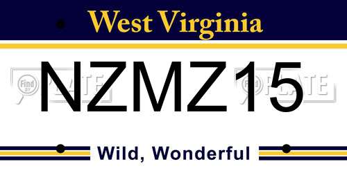 NZMZ15 West Virginia License Plate