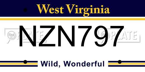 NZN797 West Virginia License Plate