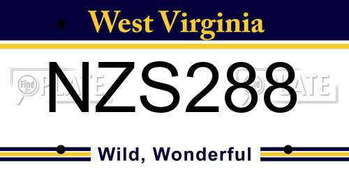 NZS288 West Virginia License Plate