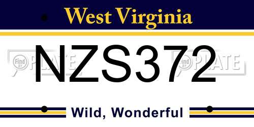 NZS372 West Virginia License Plate