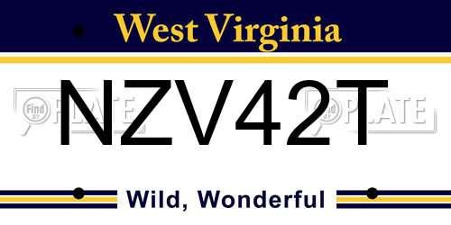 NZV42T West Virginia License Plate