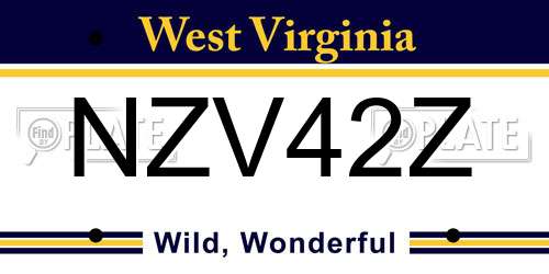 NZV42Z West Virginia License Plate