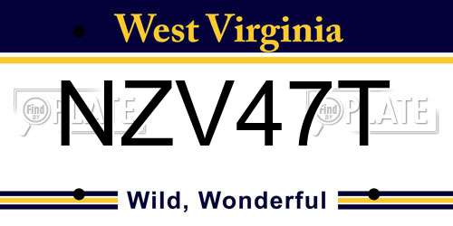 NZV47T West Virginia License Plate
