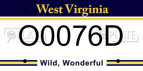 O0076D West Virginia License Plate