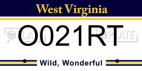 O021RT West Virginia License Plate