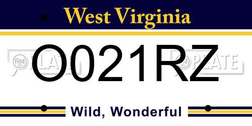 O021RZ West Virginia License Plate