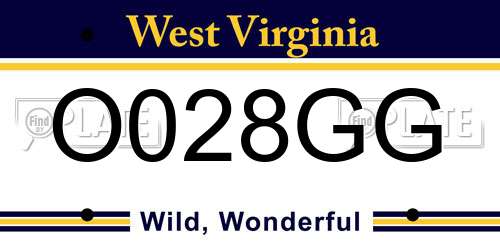 O028GG West Virginia License Plate