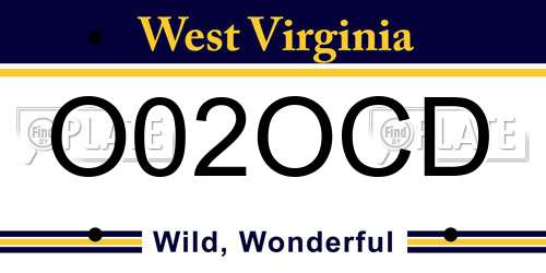 O02OCD West Virginia License Plate