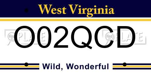 O02QCD West Virginia License Plate