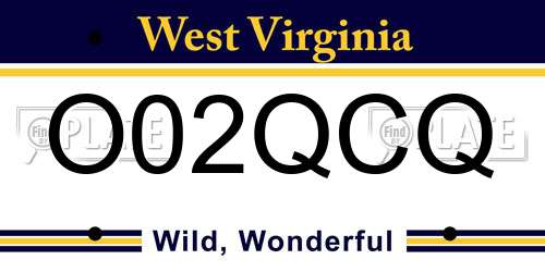 O02QCQ West Virginia License Plate