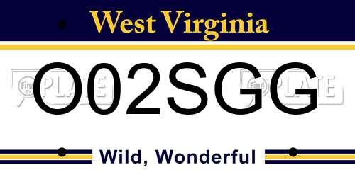 O02SGG West Virginia License Plate