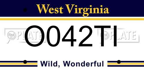 O042TI West Virginia License Plate