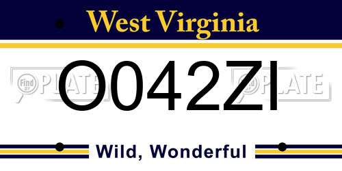 O042ZI West Virginia License Plate