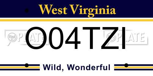 O04TZI West Virginia License Plate