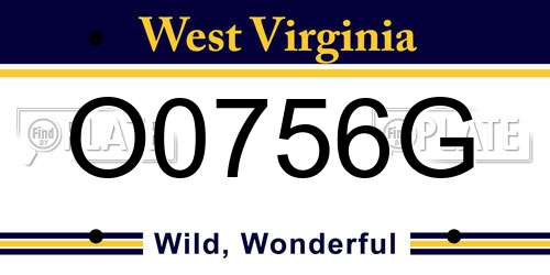 O0756G West Virginia License Plate