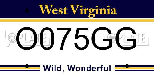 O075GG West Virginia License Plate