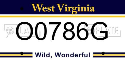 O0786G West Virginia License Plate