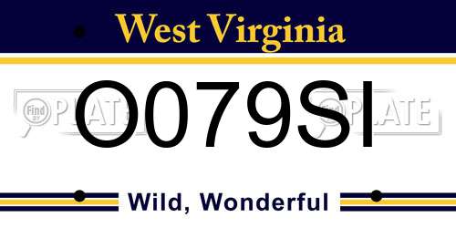 O079SI West Virginia License Plate