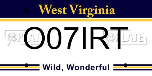 O07IRT West Virginia License Plate