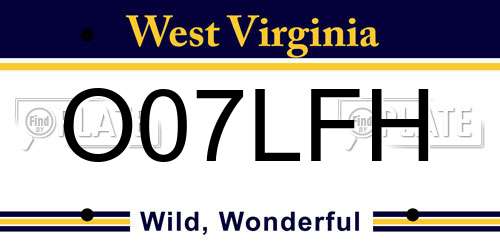 O07LFH West Virginia License Plate