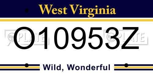 O10953Z West Virginia License Plate