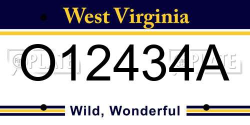 O12434A West Virginia License Plate
