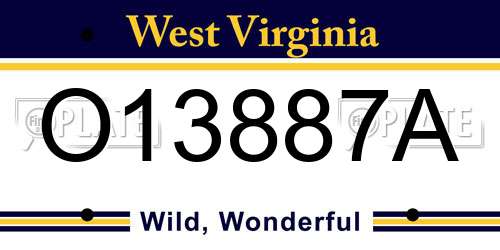 O13887A West Virginia License Plate